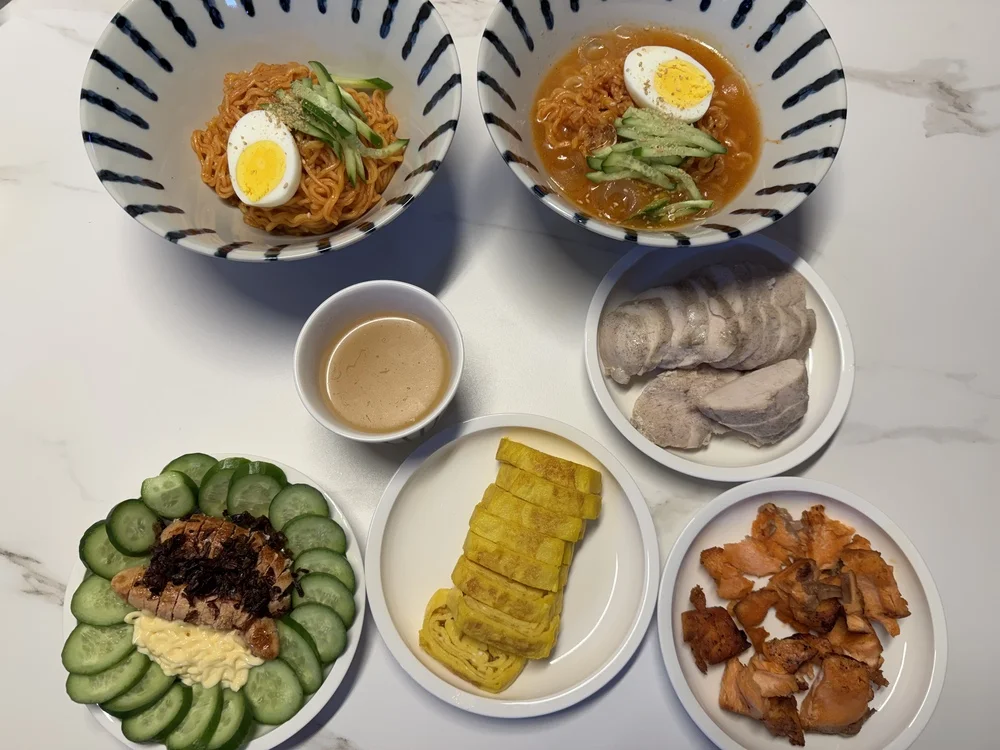진밀면 후기 집밥 한상 구성